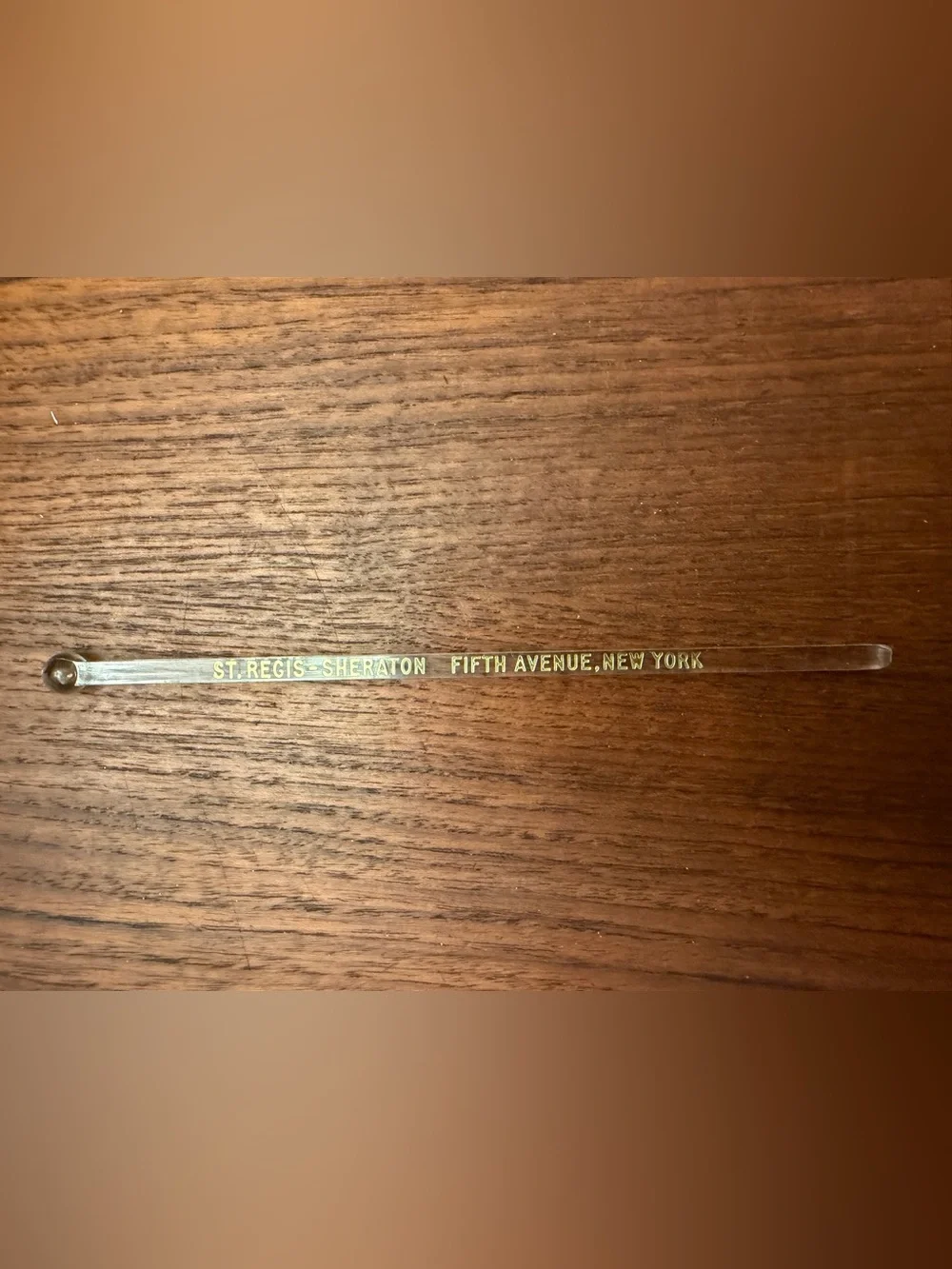 Vintage St Regis Sheraton New York City Fifth Ave Swizzle Stick Cocktail Stir